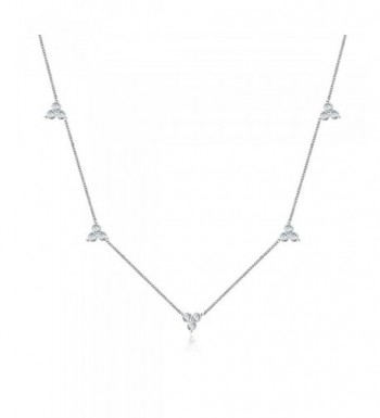 Sterling Silver Triple Cluster Necklace