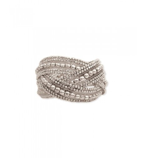 Silver Plate Beaded Braided Bracelet