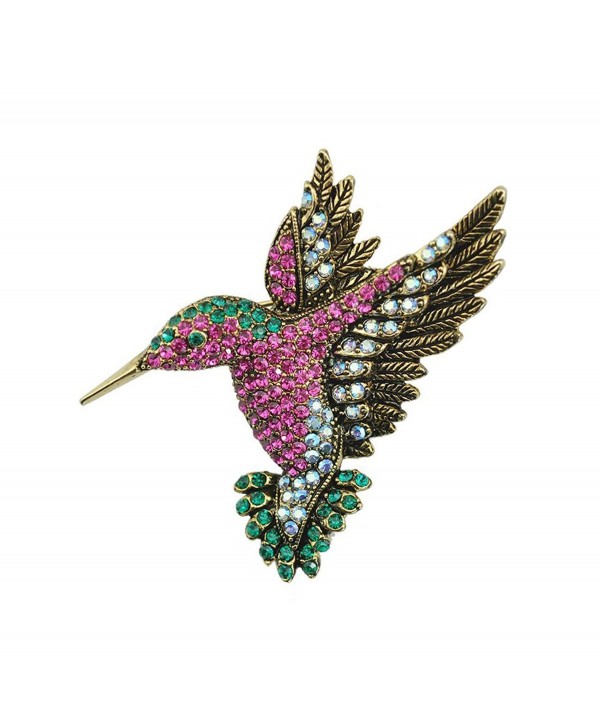 TTjewelry Beautiful Multi color Hummingbird Rhinestone