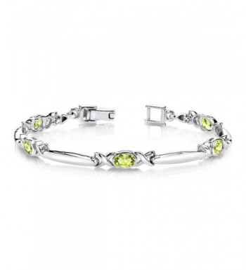 Peridot Bracelet Sterling Silver Rhodium