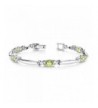 Peridot Bracelet Sterling Silver Rhodium