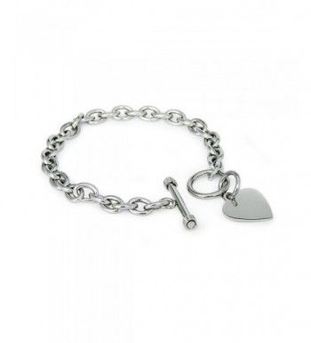 Stainless Steel Heart Tag Bracelet