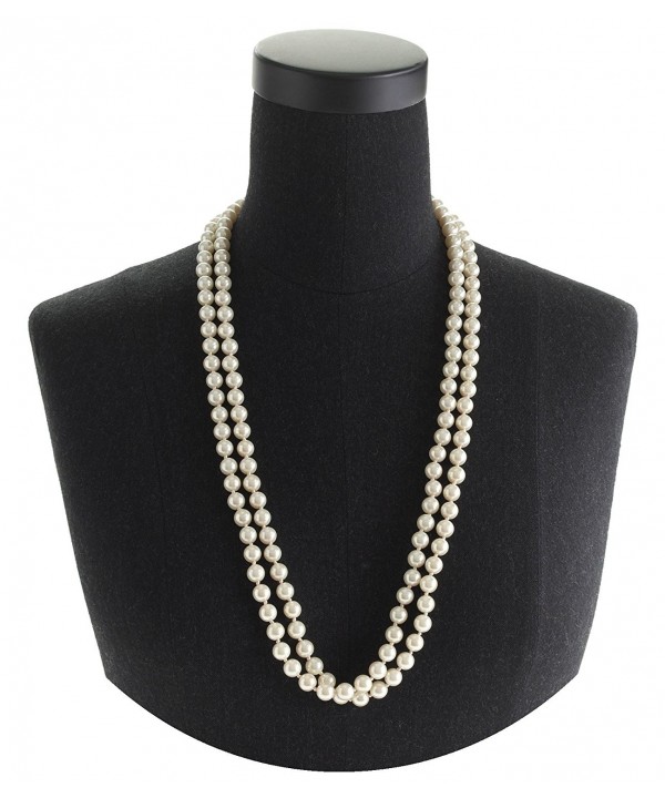 Cream Pearl Necklace Knotted Elegant