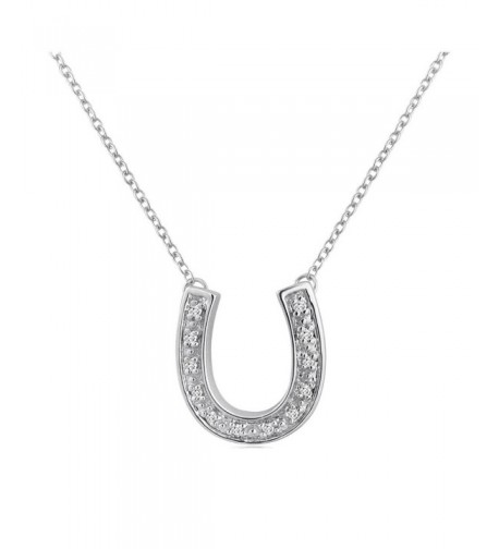 Sterling Silver Diamond Horseshoe Necklace