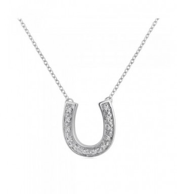 Sterling Silver Diamond Horseshoe Necklace