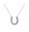 Sterling Silver Diamond Horseshoe Necklace