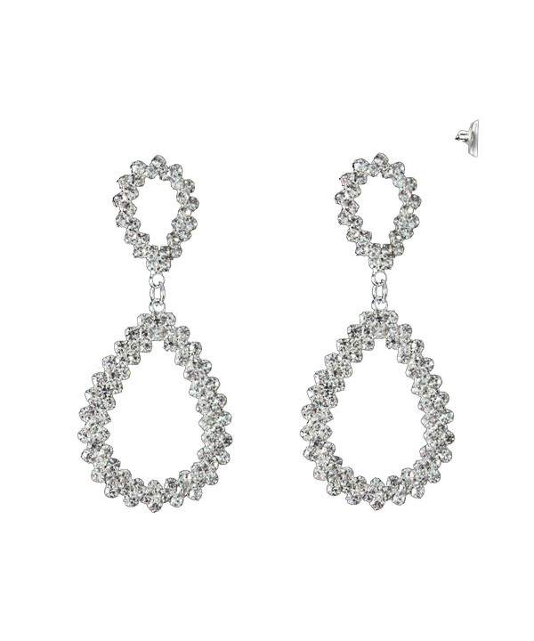 Jagged Teardrop Design Earrings Silver Tone