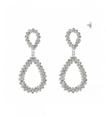 Jagged Teardrop Design Earrings Silver Tone