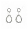 Jagged Teardrop Design Earrings Silver Tone