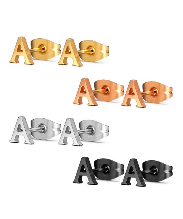 Assorted Stainless Alphabet Earrings Hypoallergenic