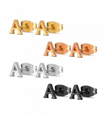 Assorted Stainless Alphabet Earrings Hypoallergenic