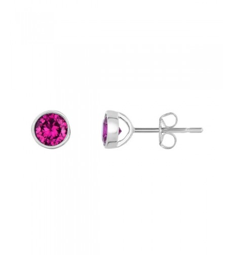 Sterling Silver Bezel Created Earrings