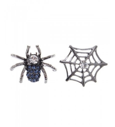 Alilang Gunmetal Rhinestone Earrings Halloween