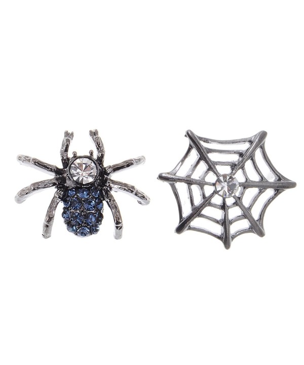 Alilang Gunmetal Rhinestone Earrings Halloween