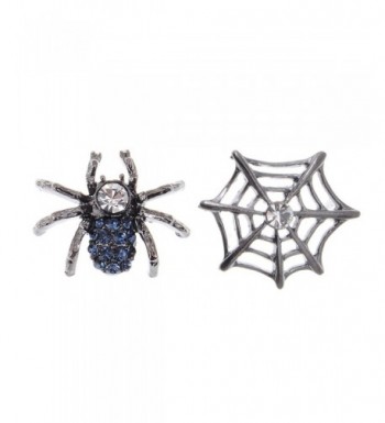 Alilang Gunmetal Rhinestone Earrings Halloween