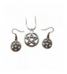 Pewter Pentacle Pentagram Necklace Earring