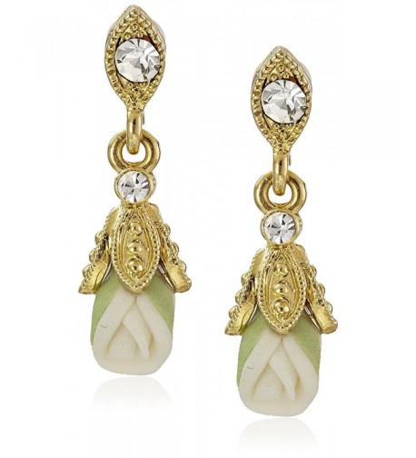 Downton Abbey Gold Tone Porcelain Earrings