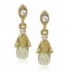 Downton Abbey Gold Tone Porcelain Earrings