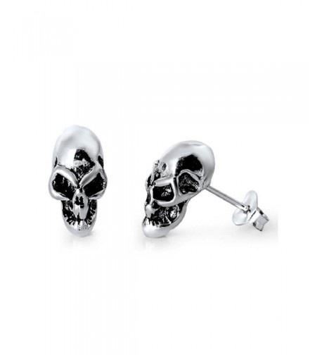 Sterling Silver Alien Skull Earrings
