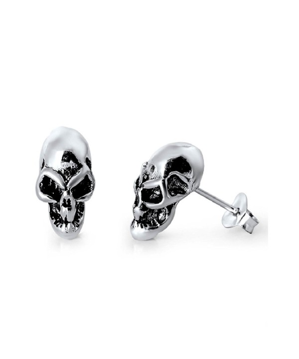 Sterling Silver Alien Skull Earrings