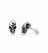 Sterling Silver Alien Skull Earrings