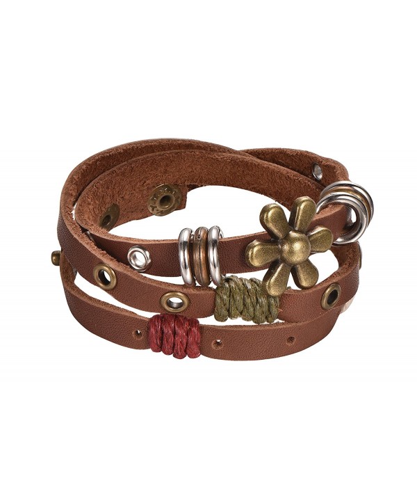 Leather Bracelet Flower Regetta Jewelry