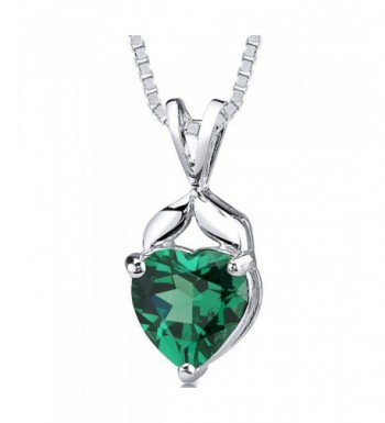 Simulated Emerald Pendant Sterling Silver