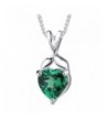 Simulated Emerald Pendant Sterling Silver