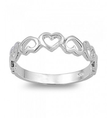 Plain Heart Band Sterling Silver