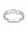 Plain Heart Band Sterling Silver
