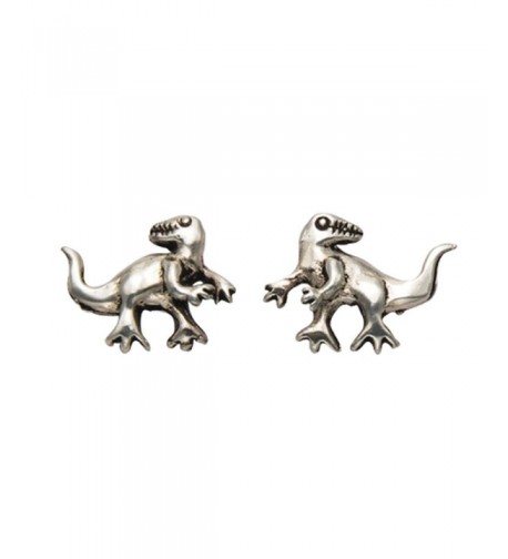 Sterling Silver T Rex Dinosaur Earrings