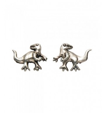 Sterling Silver T Rex Dinosaur Earrings