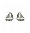 Sterling Silver Sailboat Waves Earrings