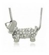 Adorable Small Daschund Crystal Necklace