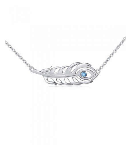 Sterling Silver Peacock Feather Necklace