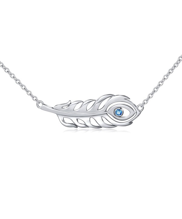 Sterling Silver Peacock Feather Necklace