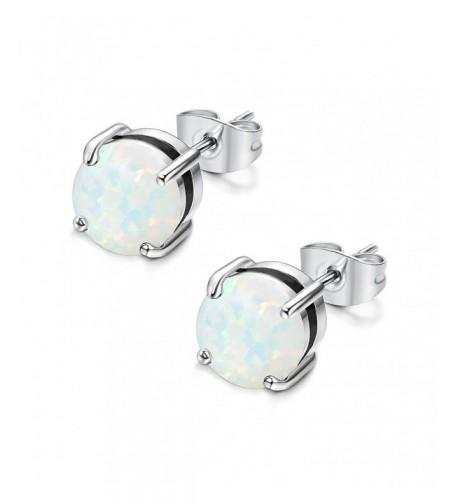 Jstyle Stainless Earrings Created Opal Piercing