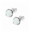 Jstyle Stainless Earrings Created Opal Piercing