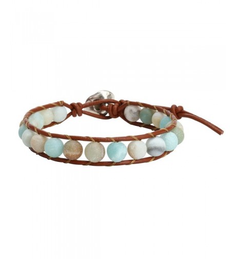 Natural Amazonite Bracelet Handmade Adjustable