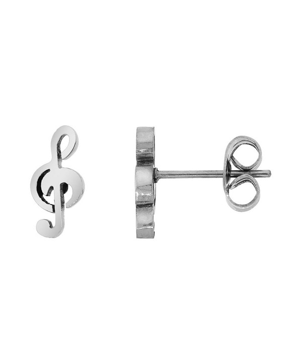 Small Stainless Earrings Musical Symbol