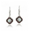 Sterling Silver Garnet Created Earrings