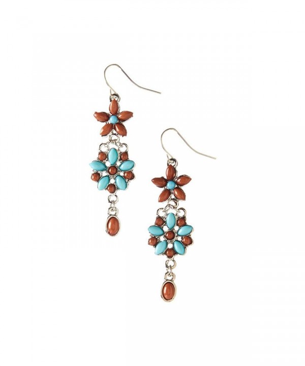 Lux Accessories Synthetic Turquoise Earrings