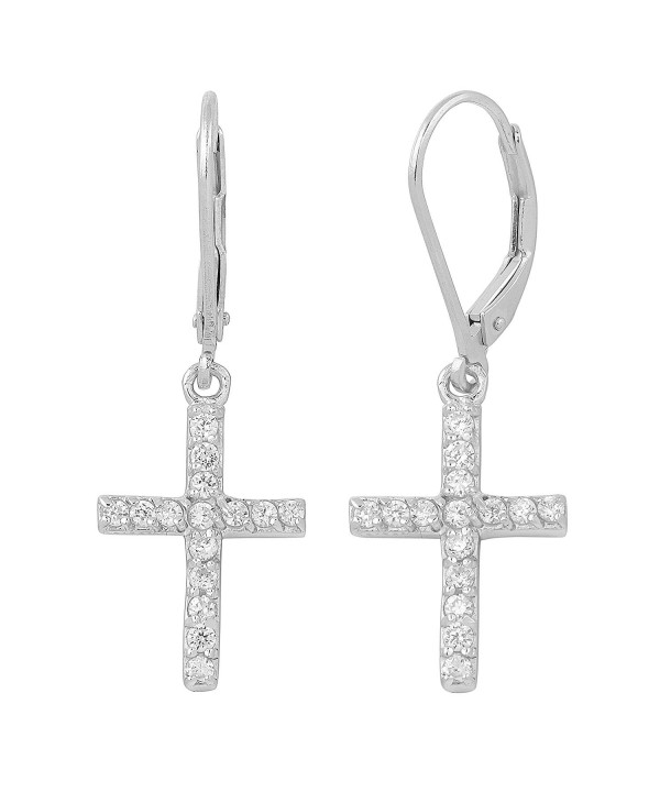 Sterling Silver Zirconia Dangle Earrings