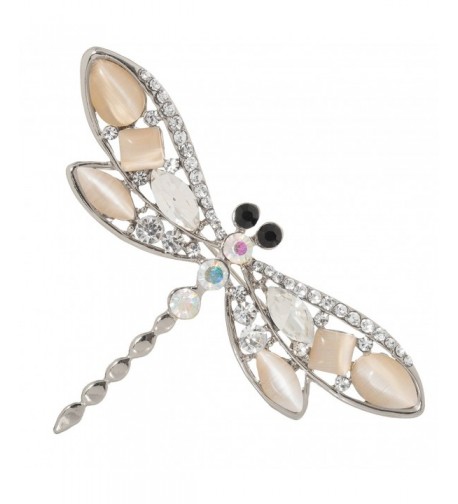 Jeweled Dragonfly Brooch Crystal Accents