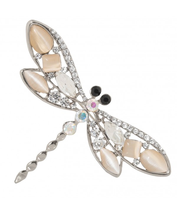 Jeweled Dragonfly Brooch Crystal Accents