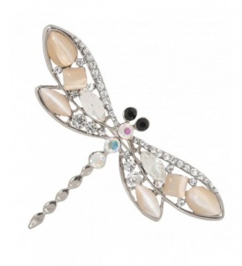 Jeweled Dragonfly Brooch Crystal Accents