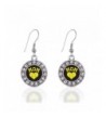 Softball Circle Earrings Crystal Rhinestones