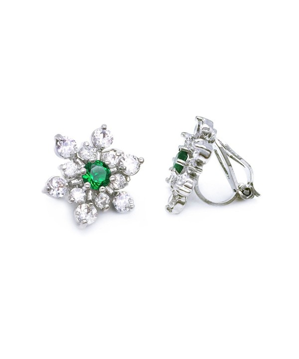 Sparkly Bride Snowflake Earrings Rhodium