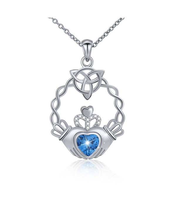 Sterling Holding Claddagh Pendant Necklace