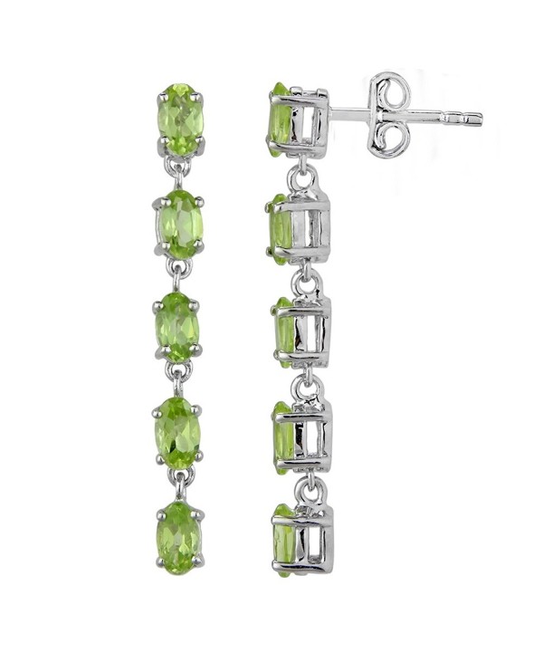 Fine Peridot Earrings Sterling Silver